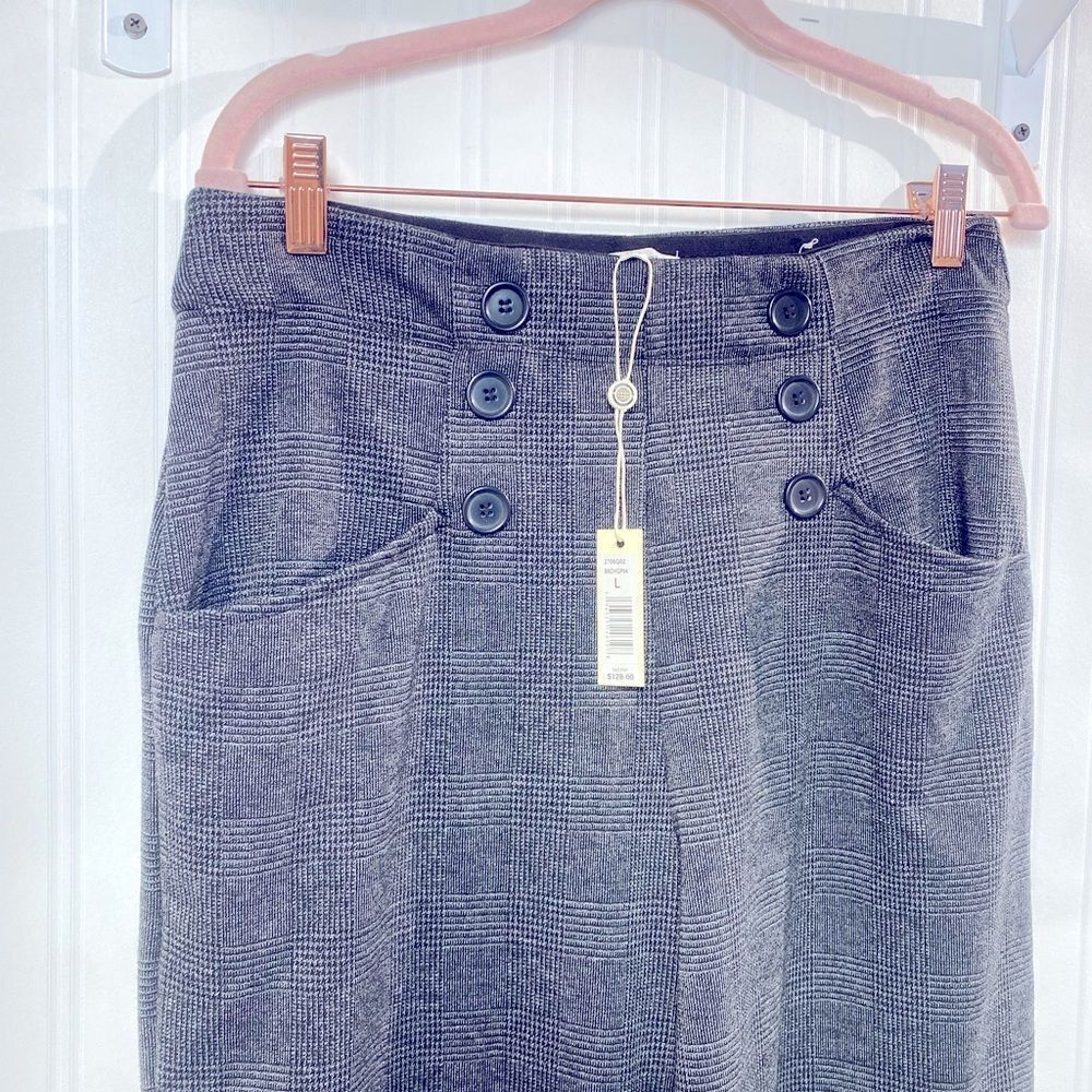 NWT Max Studio High Waist Pintuck Wide Leg Ponte Pant Sz‎ L - Picture 4 of 6